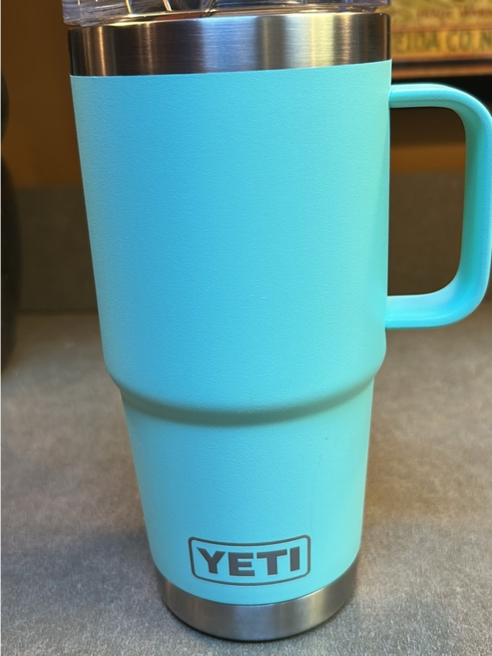 Yeti Aqua Blue Insulated Travel Mug with Handle
